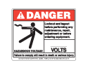 Danger Hazardous Voltage Large Decal
