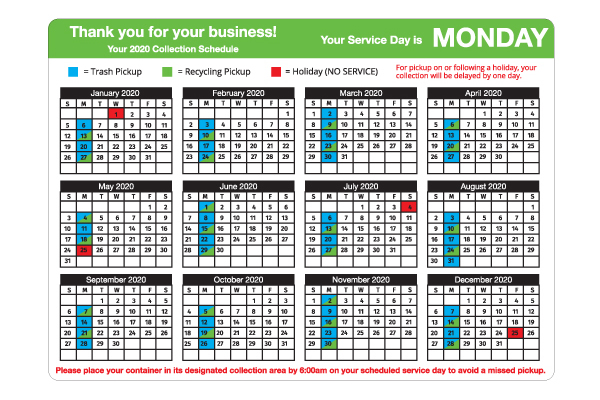 Collection Calendar Sticker example
